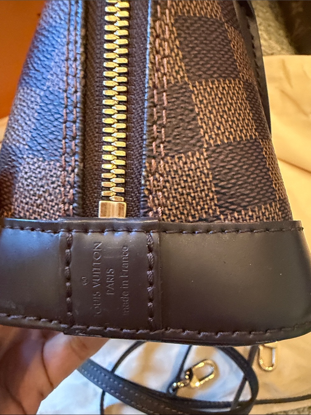 Louis Vuitton Damier Ebene Alma Crossbody Satchel in Brown - Picture 6 of 6